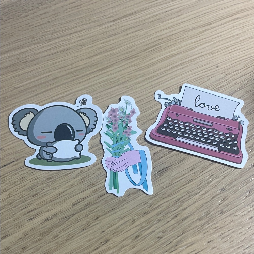 Cute Animal and Typewriter Sticker Set